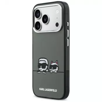 KARL LAGERFELD IML Karl & Choupette Peekaboo Logo MagSafe ovitek za Apple iPhone 17 Pro, črn