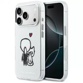 Karl Lagerfeld Karl & Choupette Back MagSafe ovitek za iPhone 17 Pro Max, prozoren
