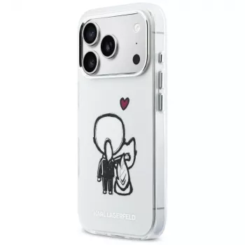 Karl Lagerfeld Karl & Choupette Back MagSafe ovitek za iPhone 17 Pro Max, prozoren