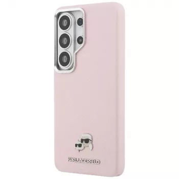 KARL LAGERFELD Saffiano KC Metal Logo ovitek MagSafe za Samsung Galaxy S26 Ultra, roza