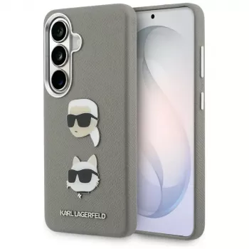 Karl Lagerfeld Saffiano DoubleHeads Metal ovitek za Samsung Galaxy S26, srebrn