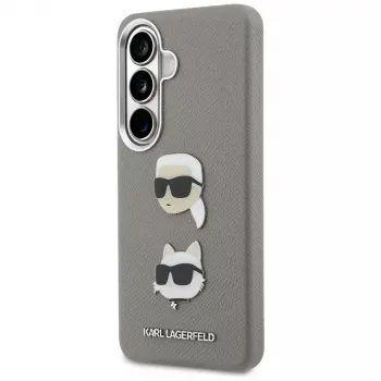 Karl Lagerfeld Saffiano DoubleHeads Metal ovitek za Samsung Galaxy S26, srebrn