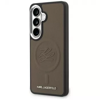 Karl Lagerfeld Embossed Ring Initials ovitek MagSafe za Samsung Galaxy S26, rjav