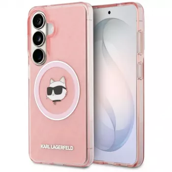 Karl Lagerfeld IML Repeated Choupette ovitek MagSafe za Samsung Galaxy S26+, roza