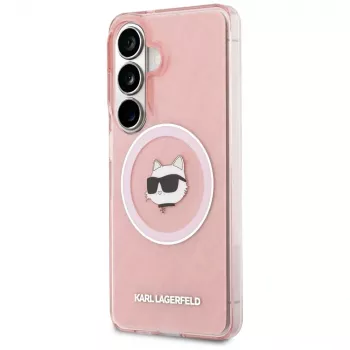 Karl Lagerfeld IML Repeated Choupette ovitek MagSafe za Samsung Galaxy S26+, roza