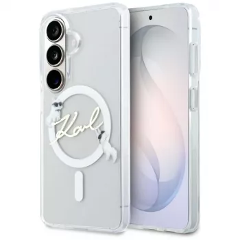 KARL LAGERFELD IML KC Script ovitek MagSafe za Samsung Galaxy S26, prozoren