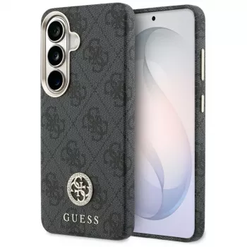 Guess 4G Rhinestone Round Logo MagSafe ovitek za Samsung Galaxy S26 (črn)
