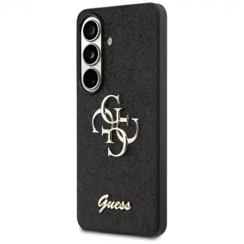 Guess Fixed Glitter Big 4G Metal Logo ovitek za Samsung Galaxy S26 (črn)