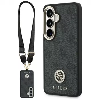 Guess 4G Big Rhinestone Triangle Strap MagSafe komplet ovitka za telefon za Samsung Galaxy S26 – črn