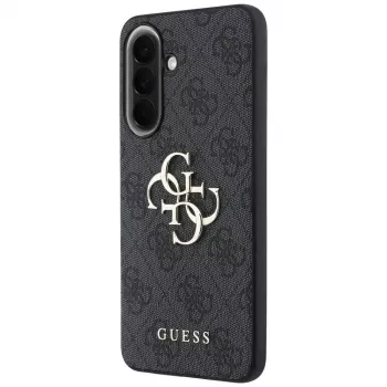 Usnjen ovitek Guess Leather 4G Metal Logo za Samsung Galaxy A37 5G, črn
