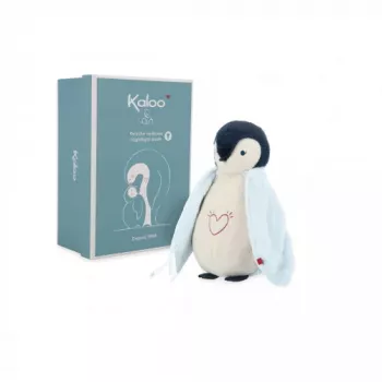 Kaloo Complices Penguin plišasta nočna lučka z 7-barvno LED in uspavankami