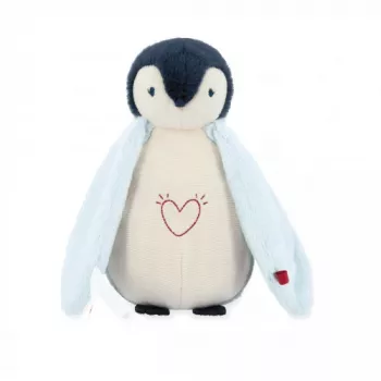 Kaloo Complices Penguin plišasta nočna lučka z 7-barvno LED in uspavankami
