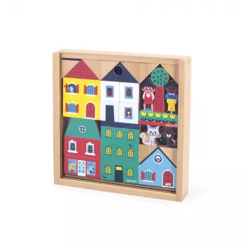 Janod set kock in figur 36 delov mesto križišče 2+