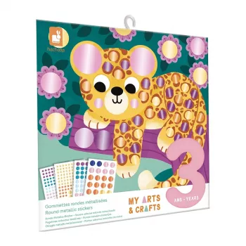 Janod My Arts & Crafts 3+ kreativni komplet z nalepkami s kovinskimi okroglimi nalepkami