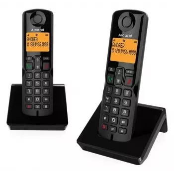 Alcatel S280 DUO brezžični telefon DECT s snemalnikom sporočil – 2 slušalki, črna