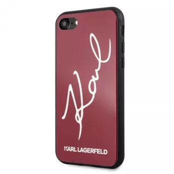 Karl Lagerfeld KLHCI8DLKSRE Signature Glitter trdi ovitek za iPhone 7/8/SE 2020/SE 2022, rdeč