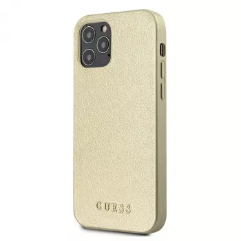 Guess GUHCP12LIGLGO trdi ovitek za iPhone 12 Pro Max 6,7 inch Gold Iridescent