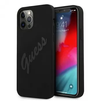Guess Script Vintage trdi ovitek za Apple iPhone 12 Pro Max 6,7 inch črn