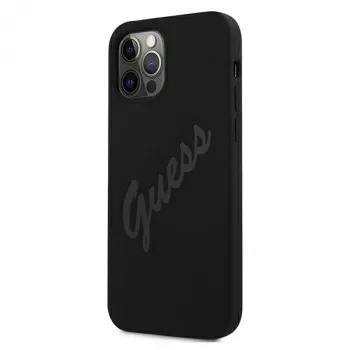 Guess Script Vintage trdi ovitek za Apple iPhone 12 Pro Max 6,7 inch črn