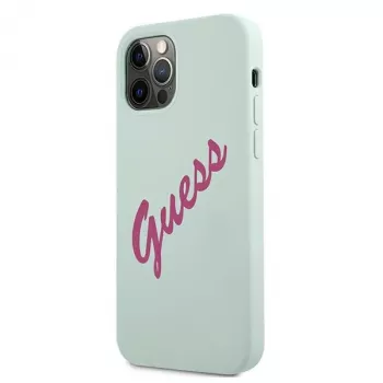 Guess Silicone Vintage trdi ovitek za Apple iPhone 12 / 12 Pro 6,1 inch – moder fuksija
