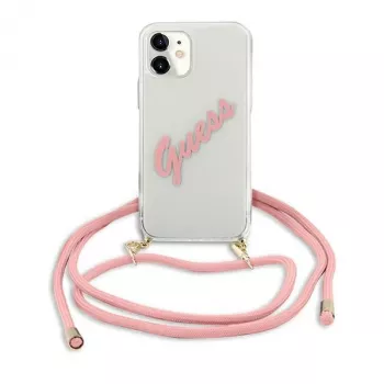 Guess GUHCP12SCRTVSPI iPhone 12 mini 5,4 inch roza trdi ovitek Script Vintage
