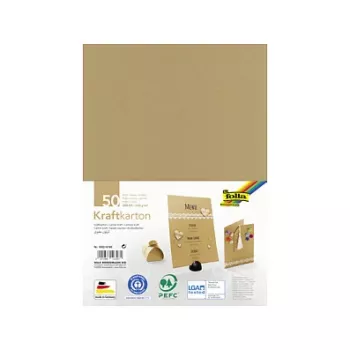 Folia kraft karton rjav 230 g/m² 50 listov – A4