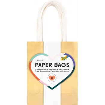 Folia papirnate darilne vrečke zlata sijoče majhne paket 10 kosov