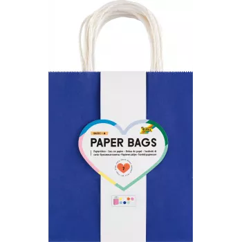 Folia 7 papirnate nakupovalne vrečke BASIC M modra svetlo modra roza rdeča rumena bela mint 18,0