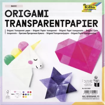 Folia prosojen papir za zgibanje 20 x 20 cm, 20 listov, 42 g/m², prosojen