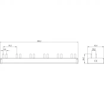 SIEMENS 5ST3675-0 zbiralka z zatiči 10mm² 3p/N 6xAFD+6xKomp. 12TE
