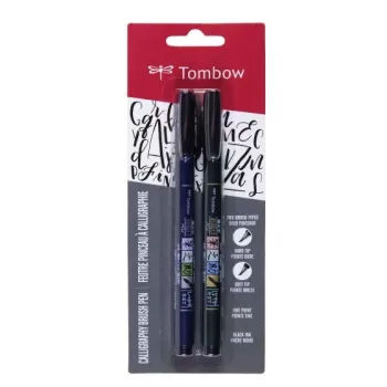 Tombow WS-BHS-2P set dvojnih čopič-svinčnikov - črna - 2 kosa - blister pakiranje