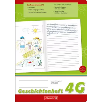 BRUNNEN zvezek za zgodbe A4 linija 4G 16 listov vajeni zvezek