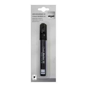 SIGEL kredni marker 50 Chalk Marker klinasta konica 1-5 mm črn 1 kos