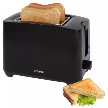 Bomann TA 6065 CB črn toaster z 2 režama