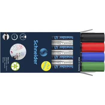 Schneider Maxx 293 marker za belo tablo in flipchart, mešane barve 2,0–5,0 mm, paket 4 kosov