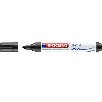EDDING 4500 tekstilni marker črn okrogla konica 2–3 mm trajno prekrivno pigmentno črnilo na vodni osnovi 1 kos