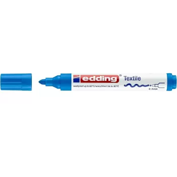 EDDING 4500 tekstilni marker svetlo moder okrogla konica srednja 1 kos