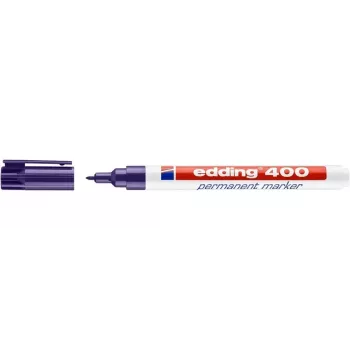 EDDING 400 trajni marker vijoličen okrogla konica 1 mm plastično ohišje za karton steklo usnje kovino plastiko les