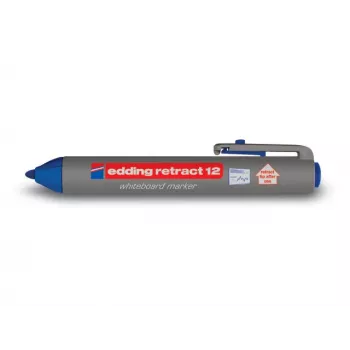 EDDING Retract 12 trajni marker, dleta konica, debelina črte 1,5–3 mm, modro črnilo, paket 10 kosov