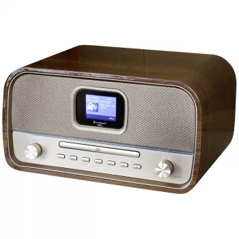 Soundmaster DAB970BR1 namizni radio DAB+, FM, AUX, Bluetooth, CD, USB, funkcija polnjenja baterije, rjav