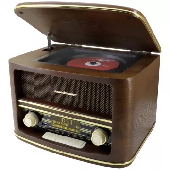 Soundmaster NR961 namizni radio DAB+, FM, AUX, USB, CD, Bluetooth, daljinski upravljalnik, rjav