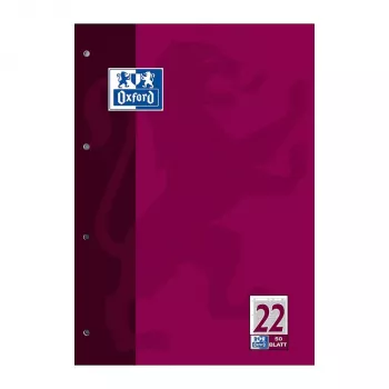 Oxford pisalni blok DIN A4, črtast, linija 22, 80 listov, 90 g/m², bel