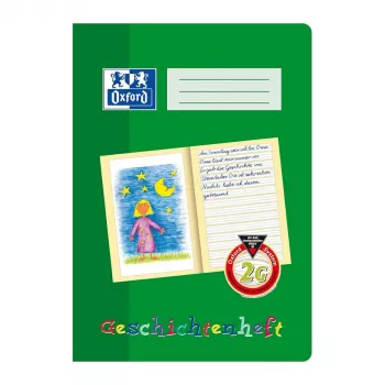 Oxford 100050092 zvezek za zgodbe A4, 16 listov, 90 g/m², zelen
