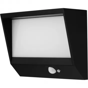 REV Ritter LED solarna stenska svetilka Lumus 110lm aluminij črna s senzorjem gibanja 2022001300