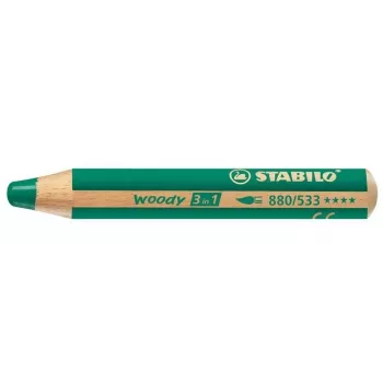 STABILO woody 3 in1 barvni svinčnik - zelena - 10 mm mina - 1 kos