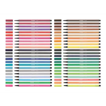 STABILO Pen 68 set flomastrov, 20 različnih barv, plastična škatla, Zebrui turkizen, debelina črte 1 mm