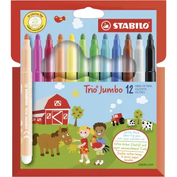 STABILO 380/12 set finelinerjev - 12 različnih barv (črna, modra, rjava, zelena, svetlo cian, svetlo zelena, oranžna, breskva, roza, rdeča, bela, rumena) - konica 0,4 mm - črnilo na vodni osnovi - plastični etui