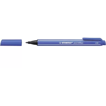 STABILO pointMax fineliner - ultramarin modra - medium 0,8 mm - okrogla - črnilo na vodni osnovi