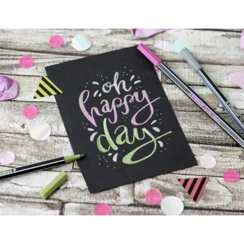 STABILO Pen 68 Metallic flomaster - kovinsko roza - 1 kos