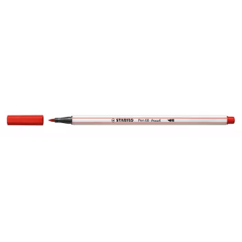 STABILO Pen 68 Brush - Medium - rdeča - upogljiva konica s čopičem - črnilo na vodni osnovi - Nemčija - odrasli in otroci